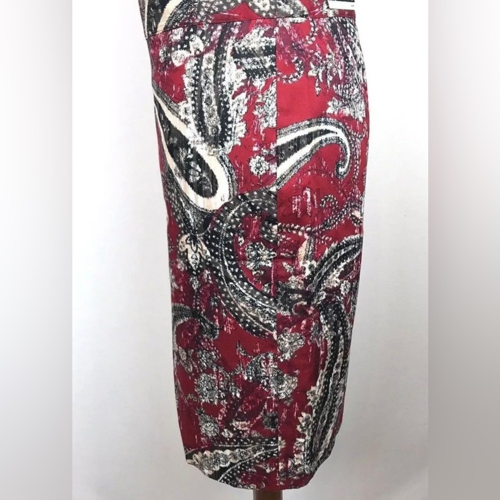 NWT Van Heusen Straight Pencil Paisley Skirt Size 8 Lined Cotton Knee-Length - Picture 5 of 8